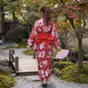 Women’s Red Floral Yukata Kimono