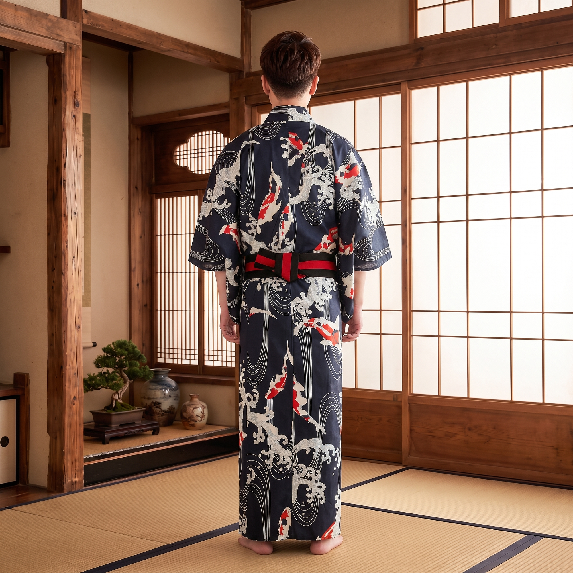 Japanese Men's Yukata Kimono Robe