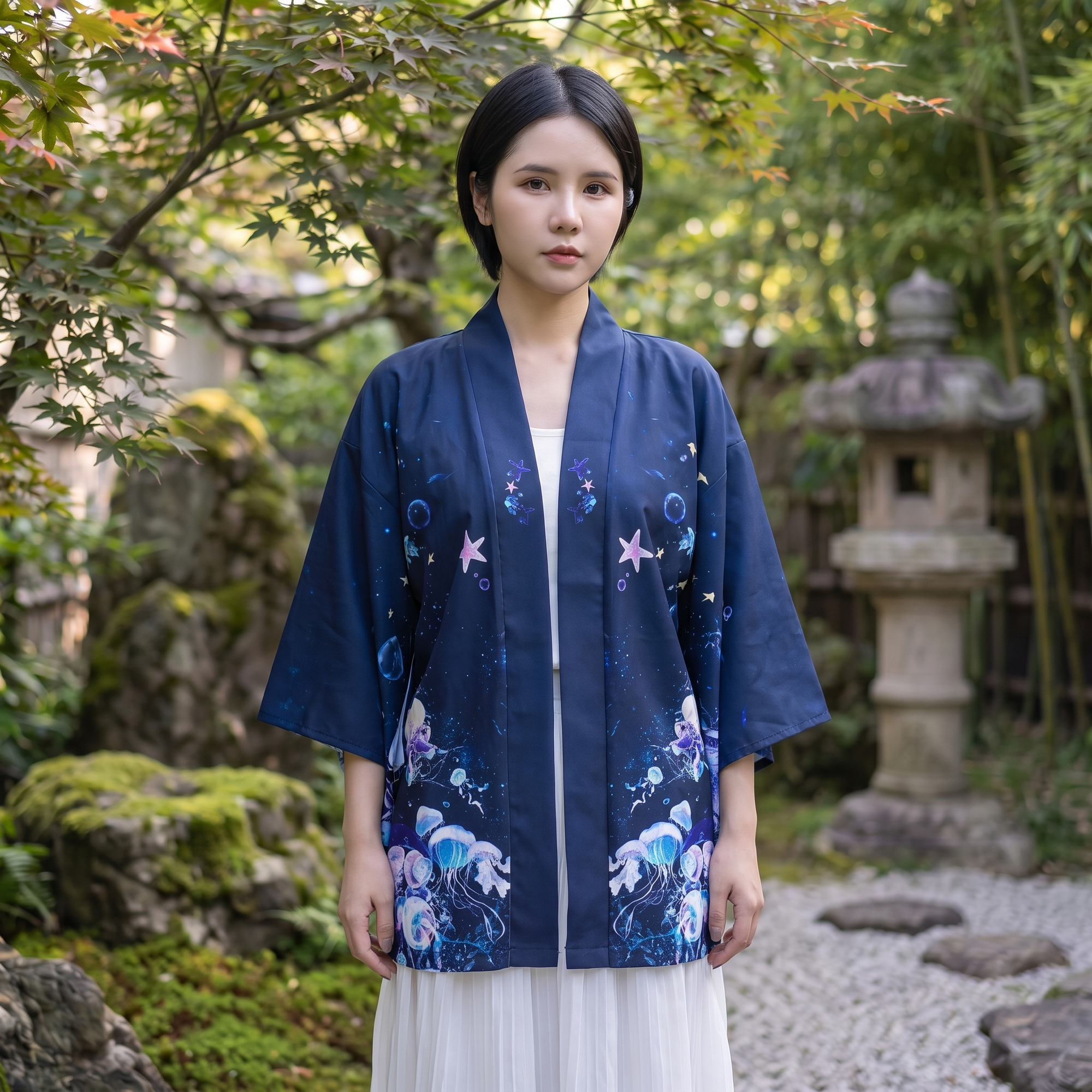Blue Haori Japanese Kimono