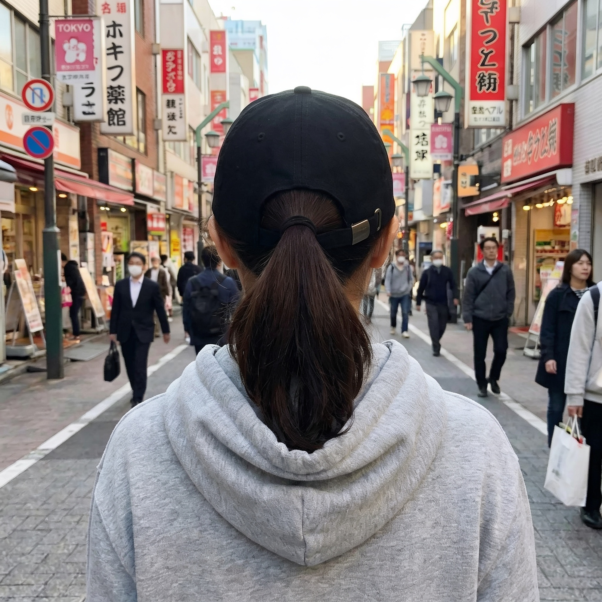 Black and Red Japanese Cap
