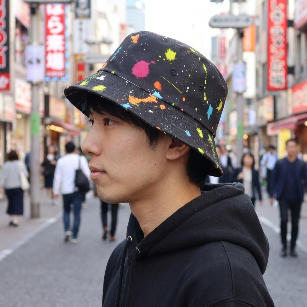 Harajuku Printed bucket hat