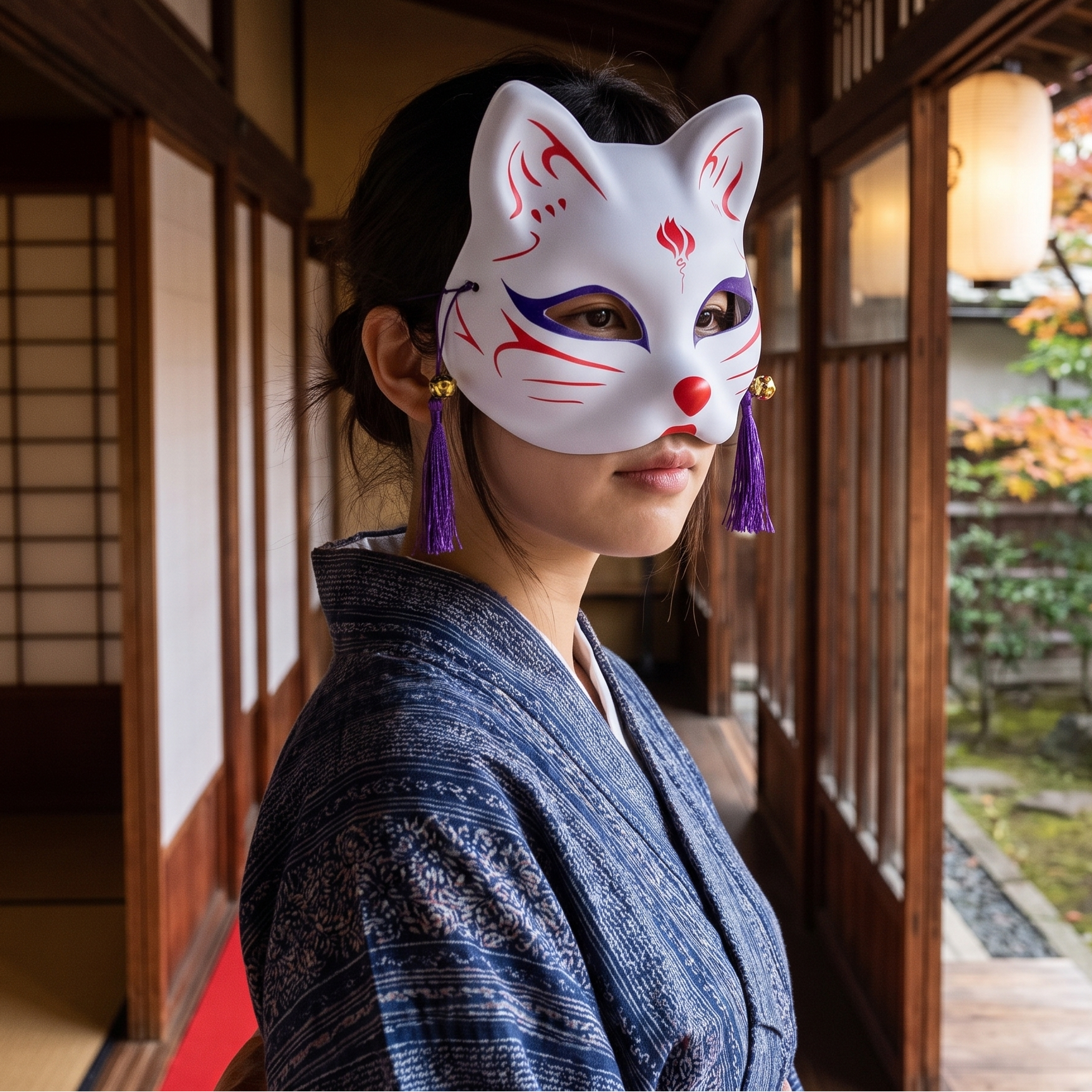 Fashion White Kitsune Mask