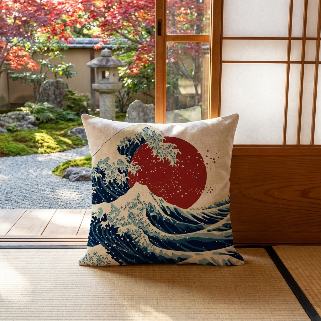 Kanagawa Japanese Cushion Cover
