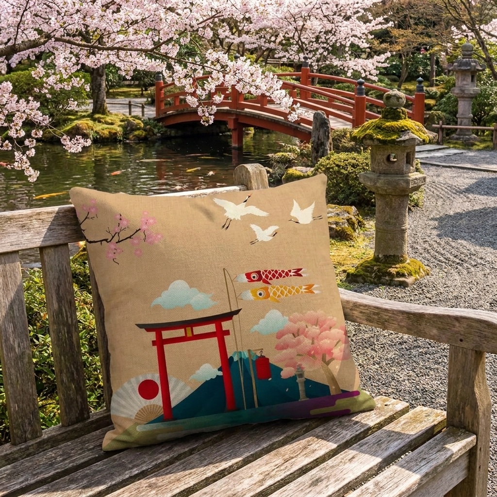 Japanese Torii Gate Cushion Cover
