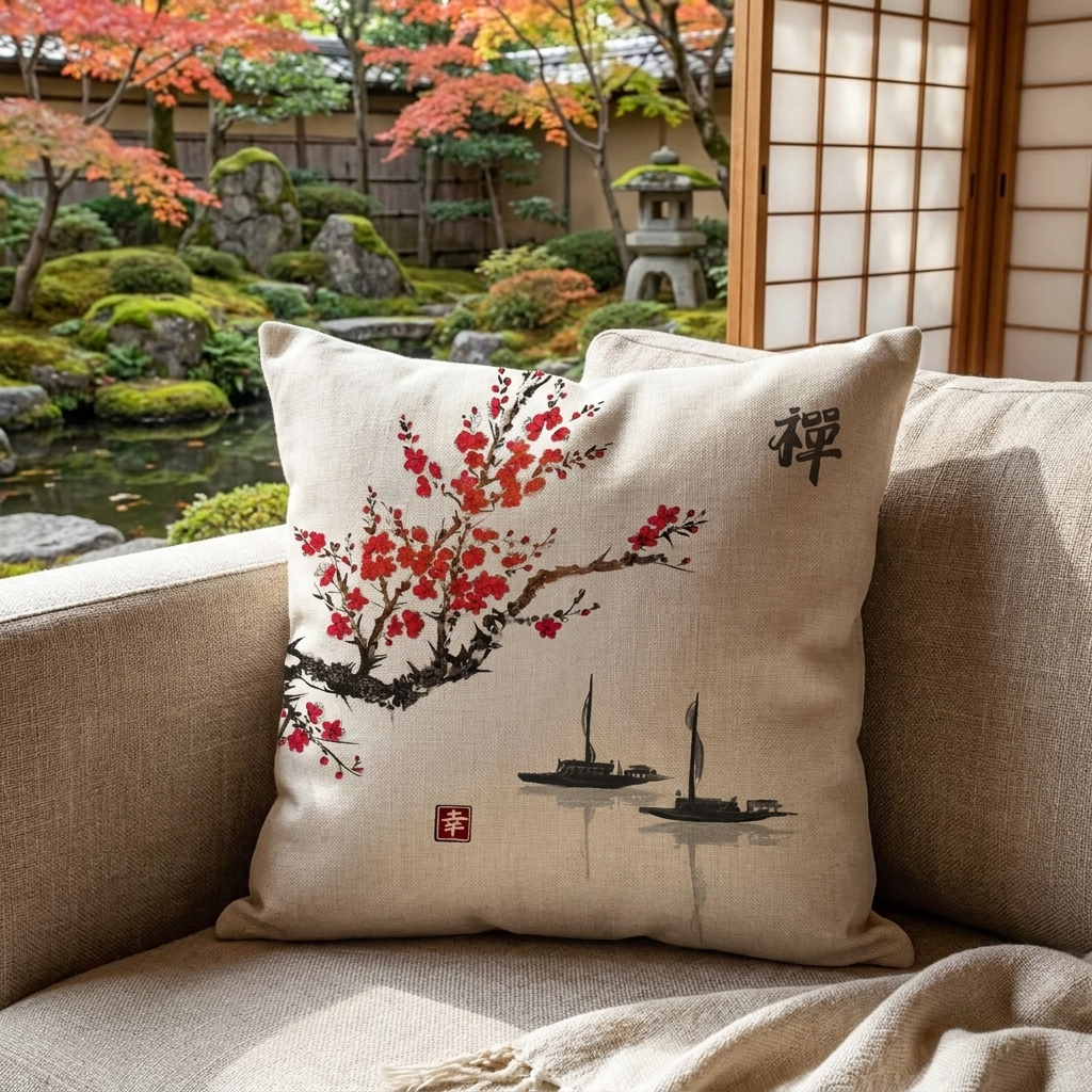 Cherry Blossoms Cushion Cover
