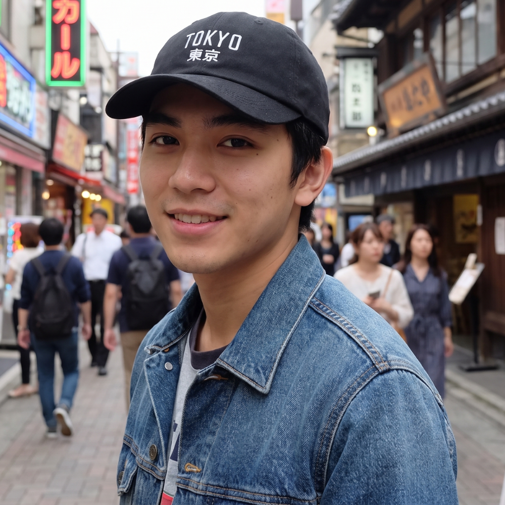Black Japanese Cap