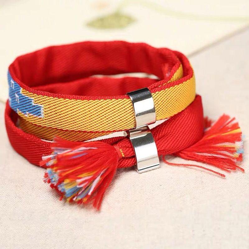 1Pc Japanese Comics Jewelry Cosplay Kumihimo Handmade Lover Friendship Your Name Bracelet Ribbon Hair Lucky Charm Jewelry