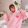 2017 New Fashion Cute Cartoon Printed Back Velvet Thick Hooded Long Sleeve Female Sweatshirts