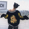 2020 Autumn Street Trend New Dragon Embroidery Baseball Clothing Zipper Flower Wine Red Jacket O-Neck Women Service Coat JK791