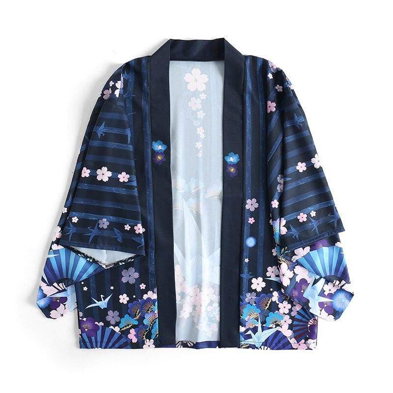 Blue Pink Flowers </br> Haori Women