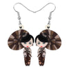 Brown Geisha </br> Japanese Earrings