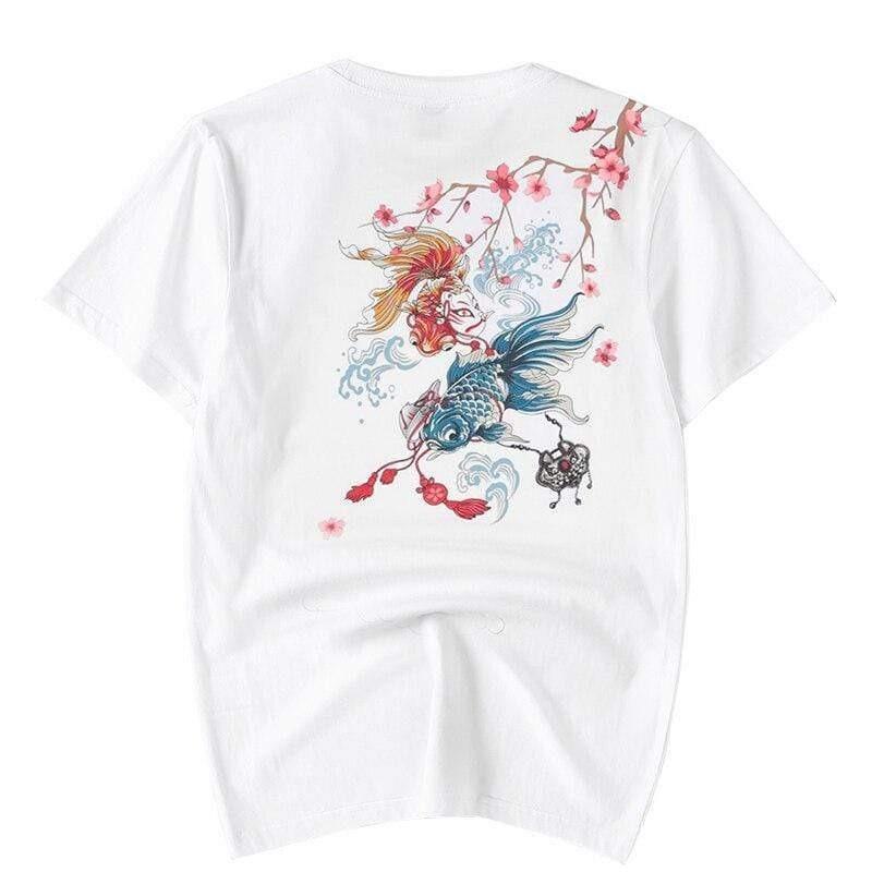 Goldfish & Kitsune Maks T-Shirt </br> Japanese T-Shirt