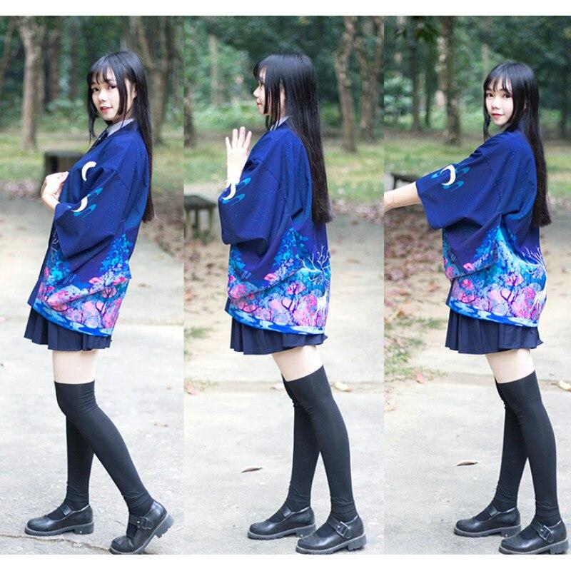 Haori Japanese Style Kimono Loose Cardigan For Women Blouses Boho Blouse Trendy Pattern Print Sunscreen Shirts Beach Kimono Cosplay