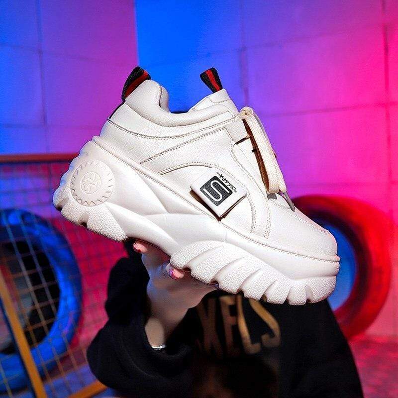 Hight Increase Ulzzang Women Casual Shoes Sneakers Platform Wedges High Heels Flats Loafers Ladies Creepers Trainers