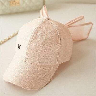 Japanese Cap New Fashion Korea Lovely Hats Black Pink White Colors Cotton Mesh Mark Bow Caps for Women Girls Big Bowknot Baseball Cap