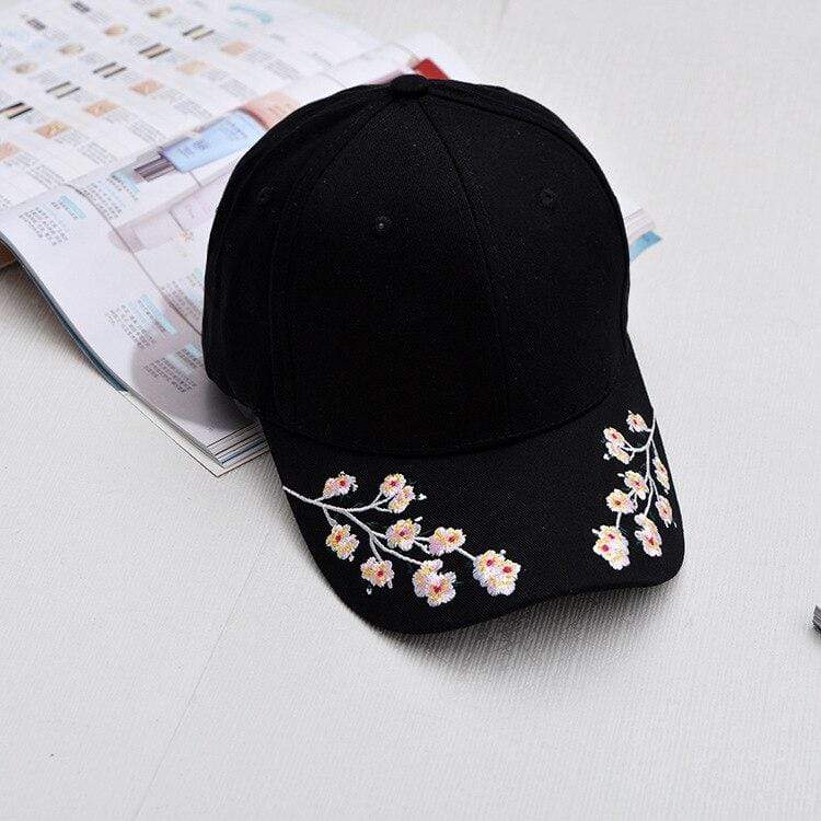 Japanese Cap YIFEI Fashion Hat Cotton Baseball Cap Plum Blossom Embroidery Cap Hip hop Cap Wind restoring ancient ways Cap gifts for woman