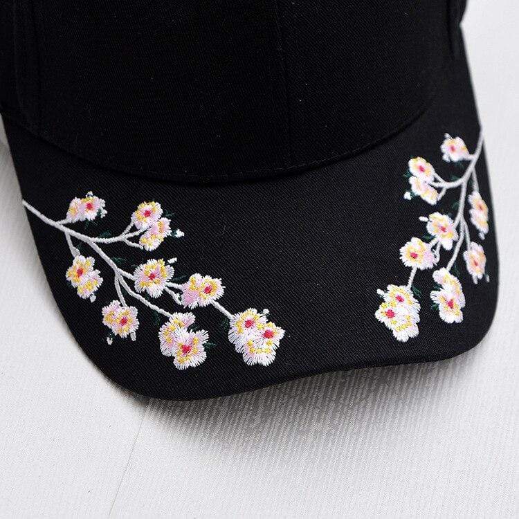 Japanese Cap YIFEI Fashion Hat Cotton Baseball Cap Plum Blossom Embroidery Cap Hip hop Cap Wind restoring ancient ways Cap gifts for woman