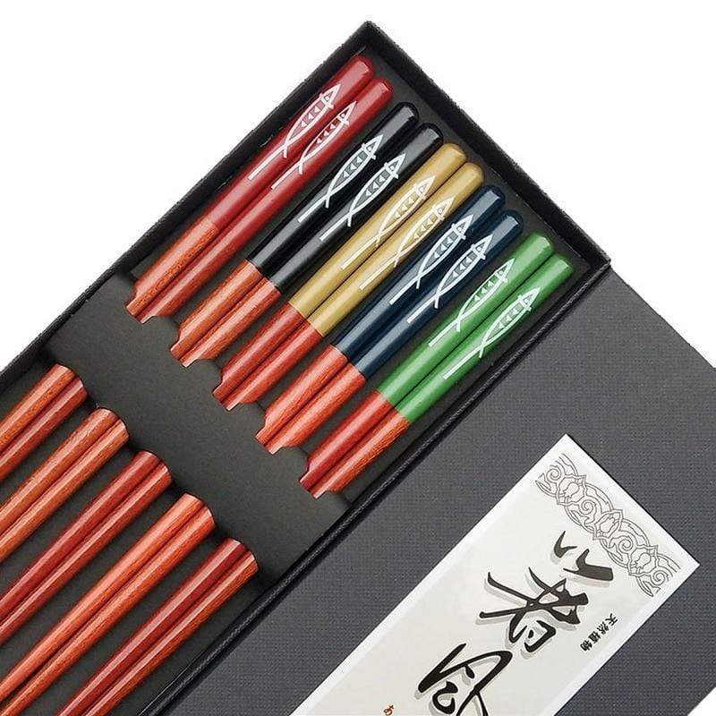 Japanese Chopsticks 5 pair Box Natural Wood </br> Japanese Chopsticks