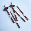 Japanese Chopsticks - Japanese Wooden Chopsticks Set Sesame Pattern High Mahogany Chopsticks Creative Tableware Couple Chopsticks Five Pairs Gift Box