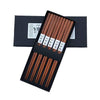 Japanese Chopsticks - Japanese Wooden Chopsticks Set Sesame Pattern High Mahogany Chopsticks Creative Tableware Couple Chopsticks Five Pairs Gift Box