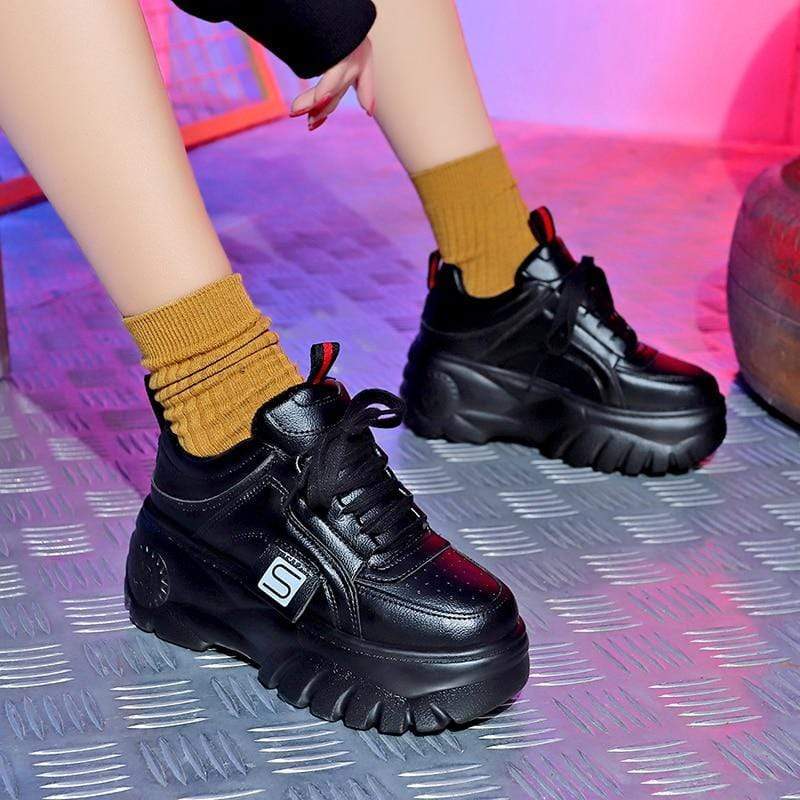 Hight Increase Ulzzang Women Casual Shoes Sneakers Platform Wedges High Heels Flats Loafers Ladies Creepers Trainers
