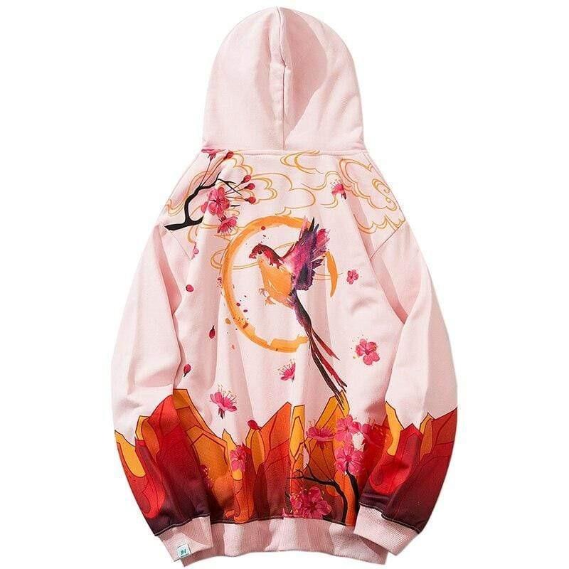 Japanese Red Bird Hoodie