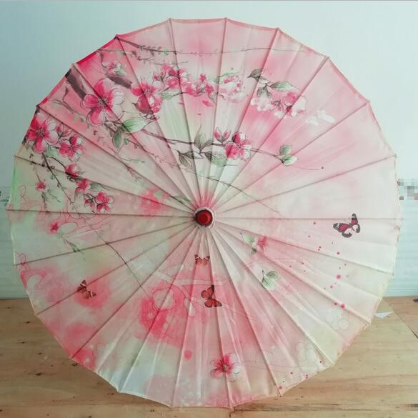 Japanese Umbrella - Silk Women Umbrella Japanese Cherry Blossoms Silk Ancient Dance Umbrella Decorative Umbrella Chinese Style Oil Paper Umbrella