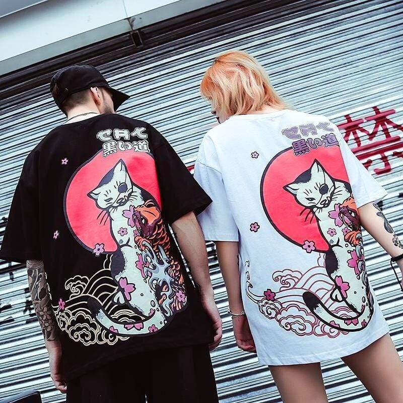 T-Shirt Japonais 'Koi x Neko'