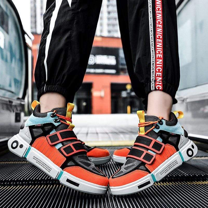 X Brand Fashion Outdoor Colorful Platform Men‘s Casual Shoes Comfortable Microfiber High top Men Sneakers Zapatillas Hombre 2020