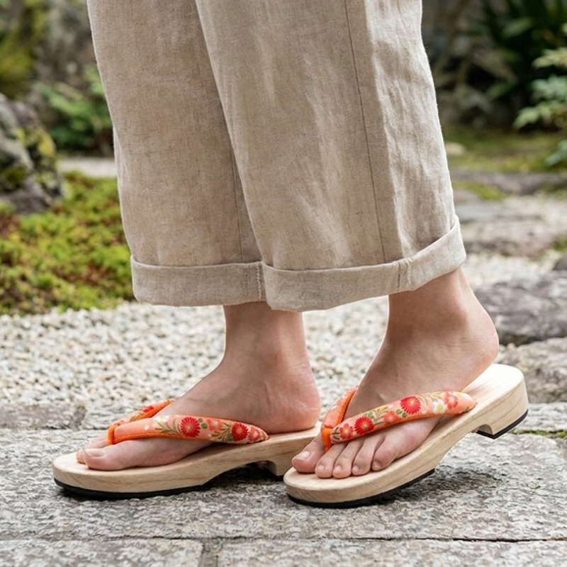 Japanese Orange Womens Geta