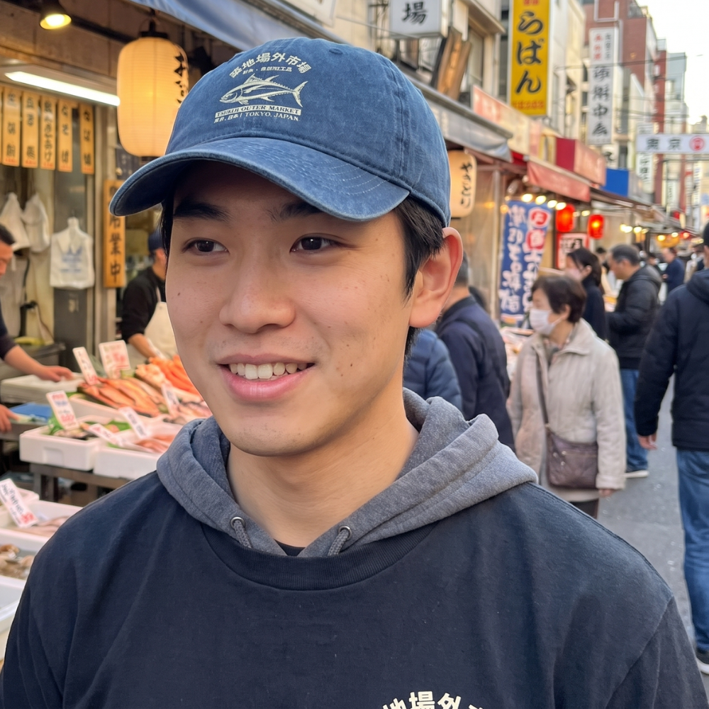 Blue Japanense Tsukiji Cap