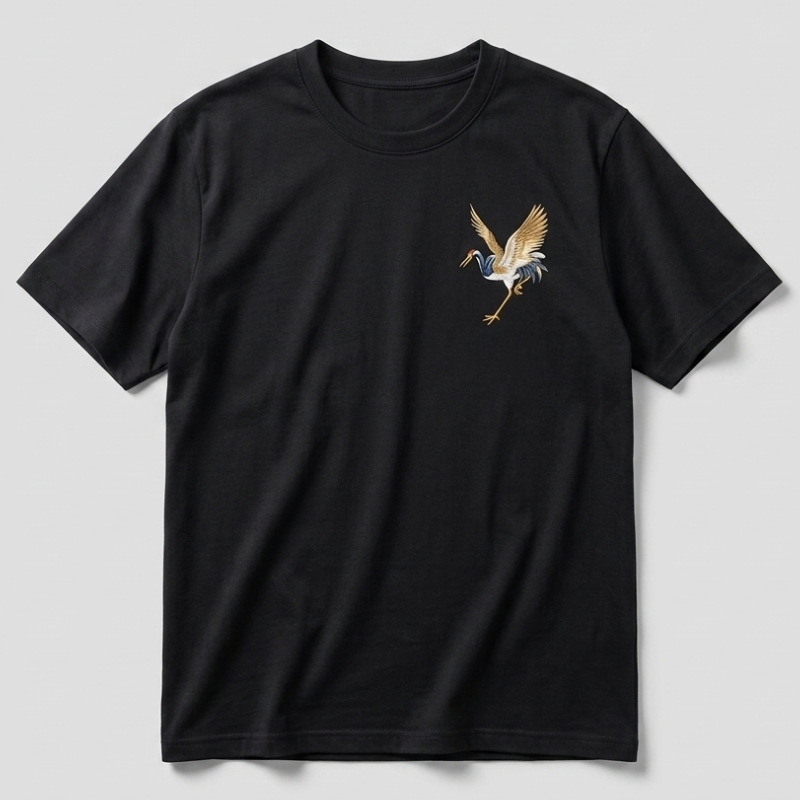 Majestic Crane Japanese T-shirt