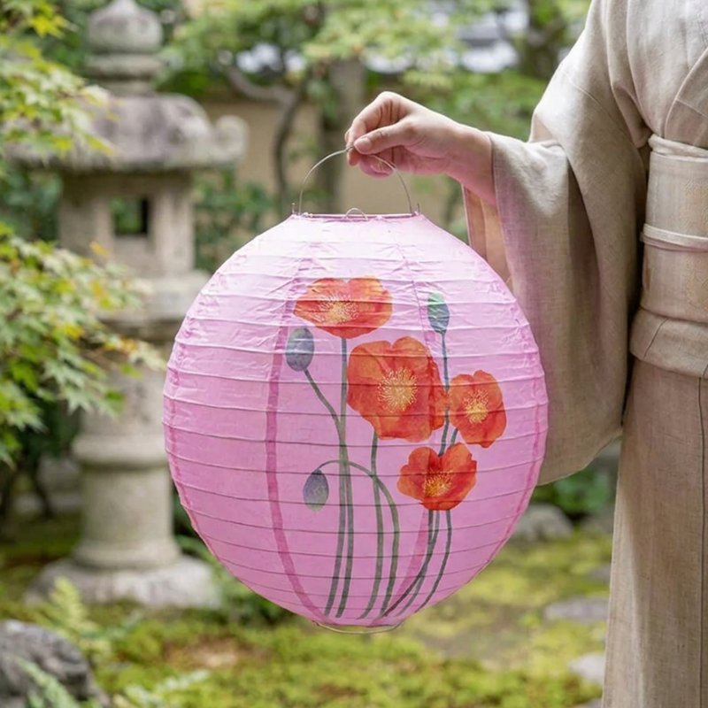 Pink Japanese Flower Lantern