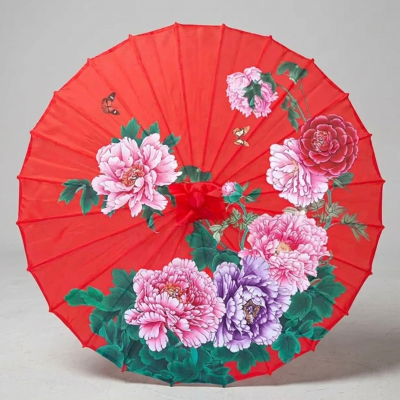 Red Peony Wagasa Umbrella