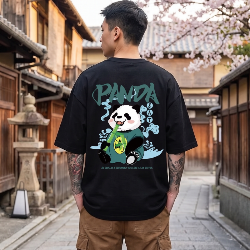 Panda Eat Bamboo Oversized T-shirt