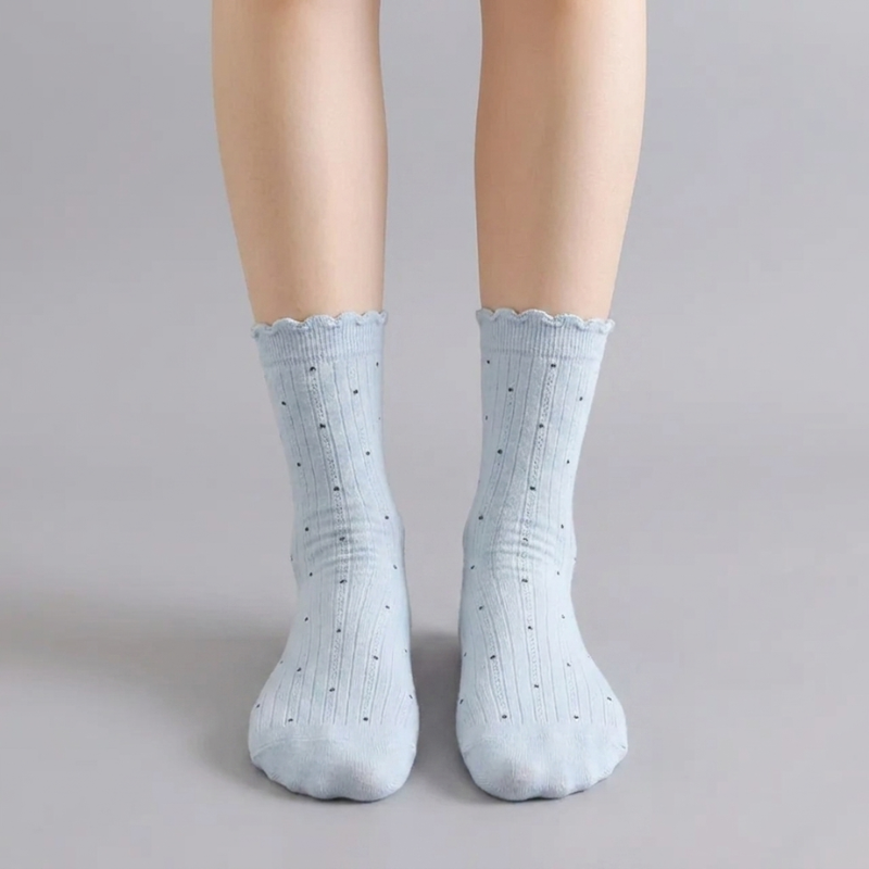 Japanese Polka Dot Crew Socks