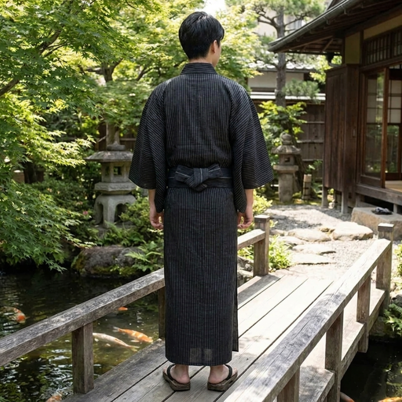 Japanese Striped Yukata Men