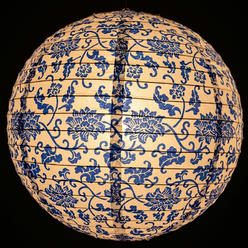 Blue Japanese Paper Lantern
