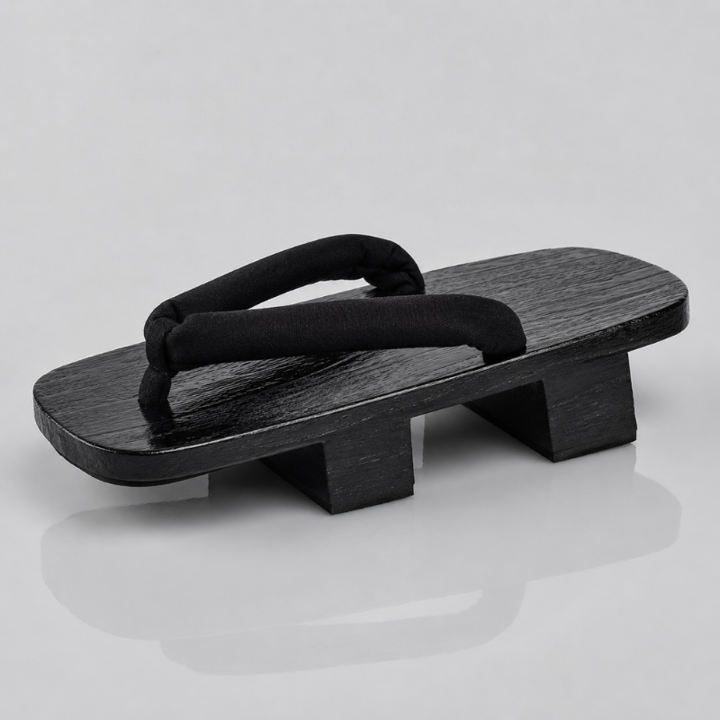 Black Japanese Geta Sandals