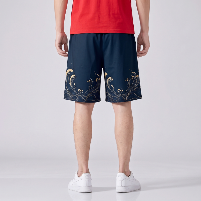 Japanese Wave Print Shorts