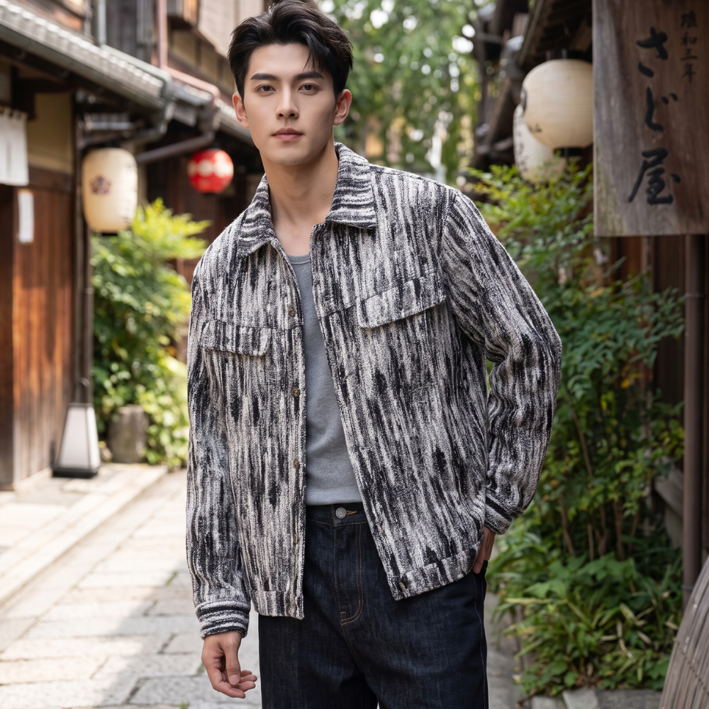 Shibori Tie-Dye Print Jacket