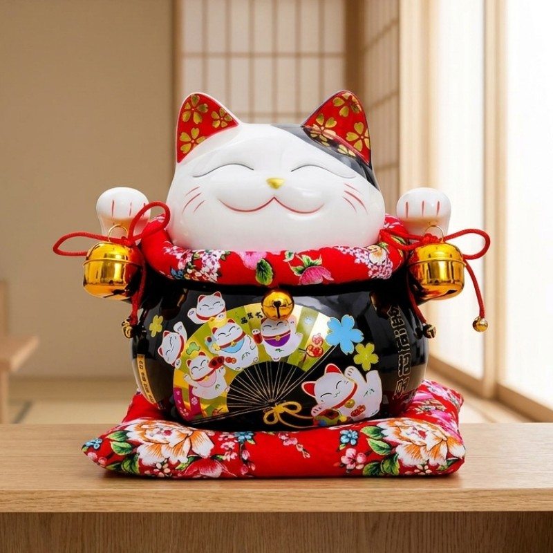 Black Maneki Neko Lucky Cat