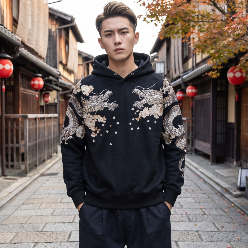 Japanese Dragon Streetwear Hoodie