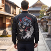 Dragon Tiger Embroidered Bomber Jacket