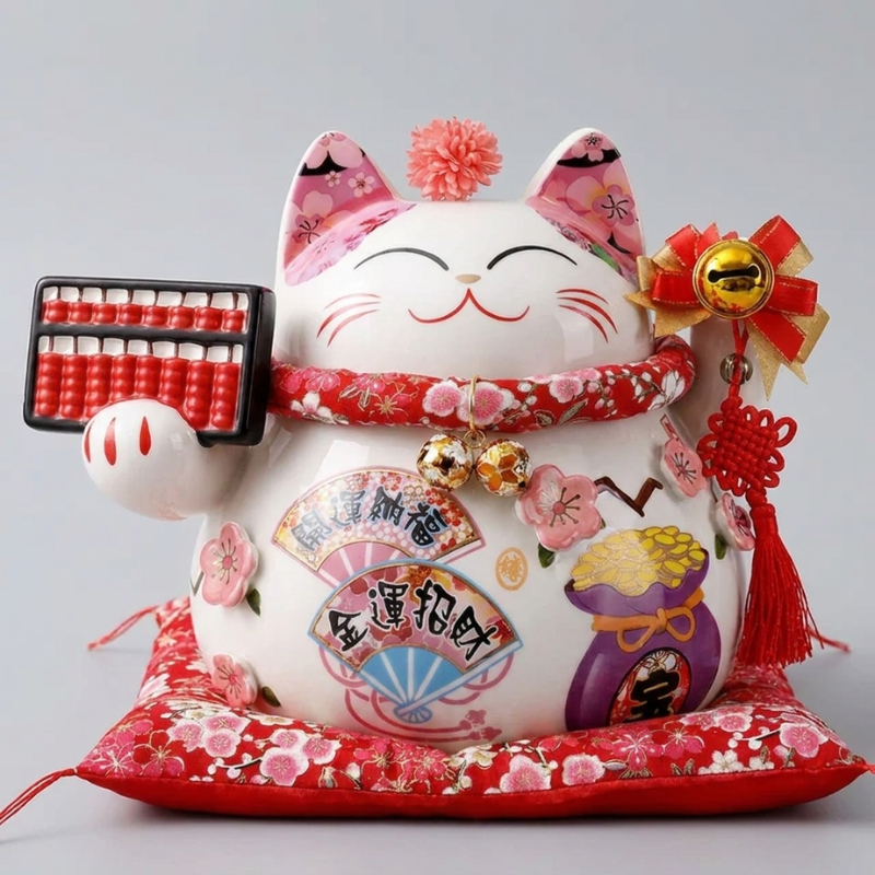 Pink Maneki Neko Lucky Cat