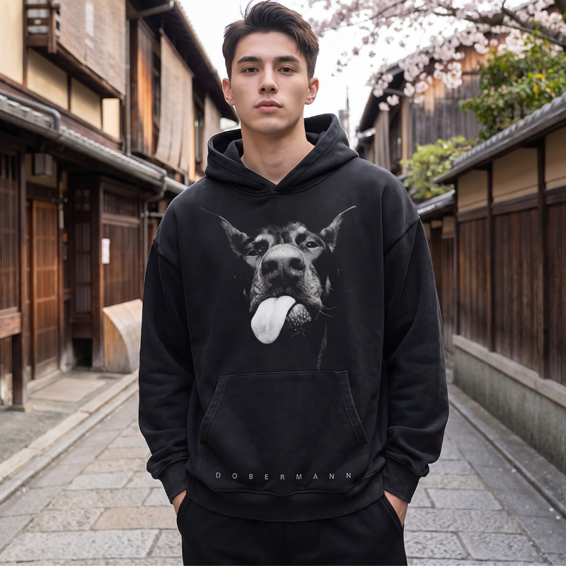 Vintage Washed Dobermann Hoodie
