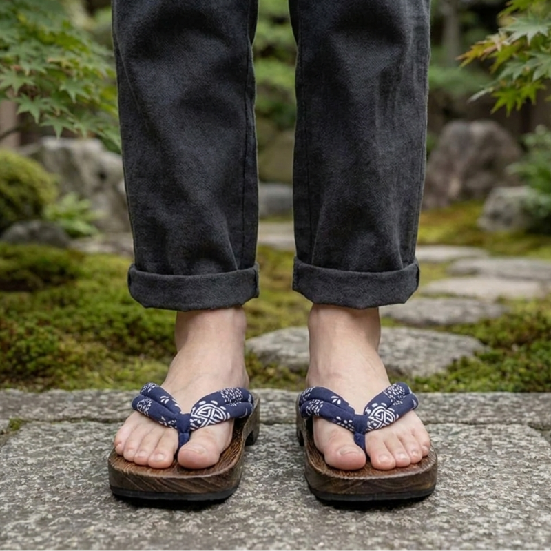 Blue Japanese Geta Sandals