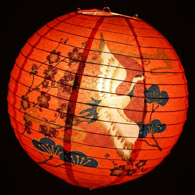 Japanese Crane Paper Lantern