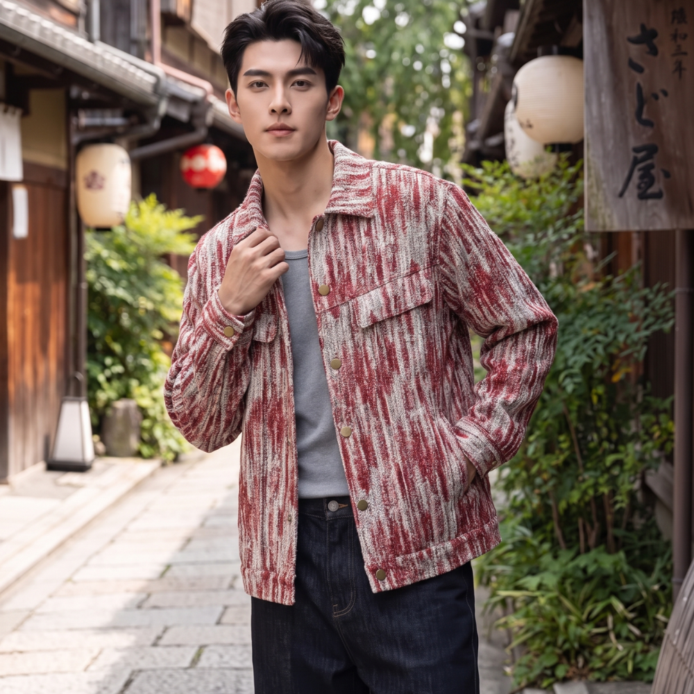 Shibori Tie-Dye Print Jacket