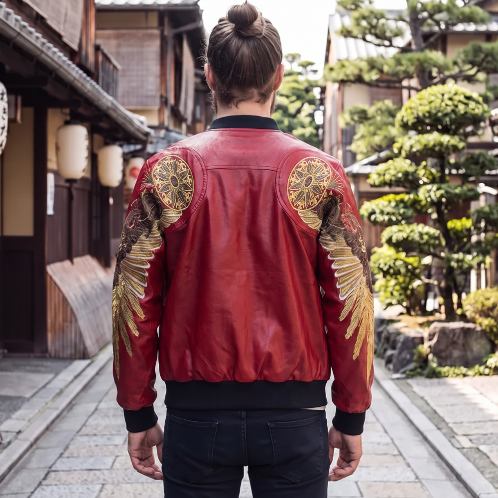 Wings Embroidery Bomber Jacket